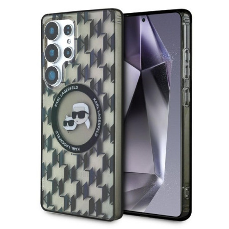 Оригінальний чохол Karl Lagerfeld Button Karl &amp; Choupette Heads On KL Pattern MagSafe для Samsung Galaxy S25 Ultra - black