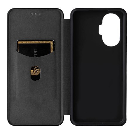 Чехол-книжка Carbon Fiber Texture на Xiaomi Poco F7 5G - чорний