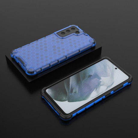 Противоударный чехол Honeycomb на Samsung Galaxy S21 FE - синий