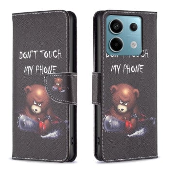 Чехол-книжка Colored Drawing Pattern для Xiaomi Redmi Note 13 Pro 5G/Poco X6 5G - Bear