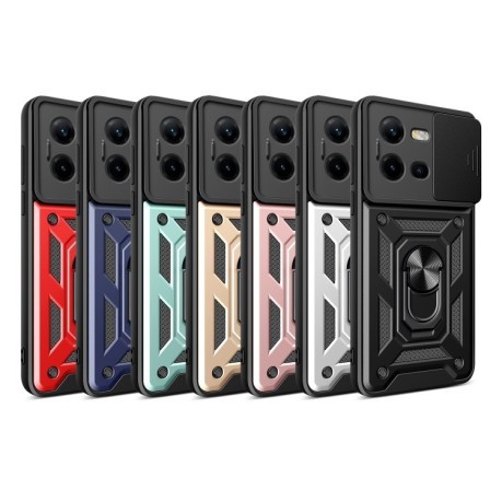 Противоударный чехол Sliding Camshield для Vivo V25 5G/V25e 4G/X80 Lite 5G - синий