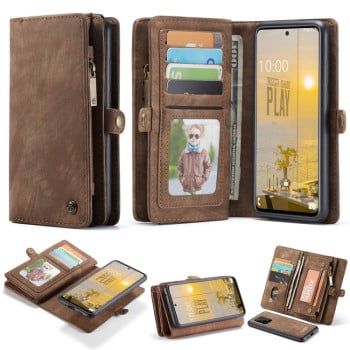 Кожаный чехол- кошелек CaseMe 008 Series Card Holder Wallet Style на Samsung Galaxy A33 - коричневый