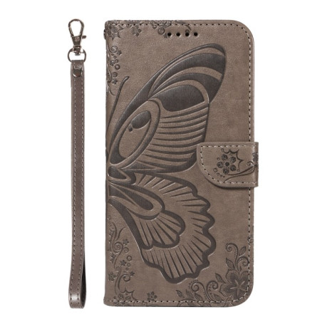 Чохол-книжка Swallowtail Butterfly Embossed Leather для Samsung Galaxy S25 Ultra 5G - сірий