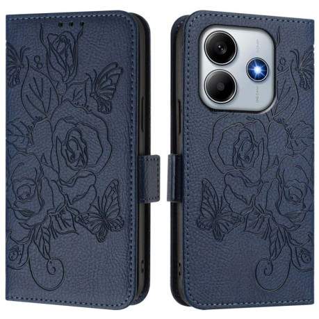 Чехол-книжка Magnetic RFID Anti-theft Leather для Xiaomi Poco M7 Pro 5G Global - синий