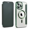Чехол-книжка Shield MagSafe RFID Anti-theft Leather для iPhone 15 Pro - зеленый