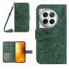 Чохол-книжка Skin Feel Sun Flower для OnePlus 12R 5G Global - зелений