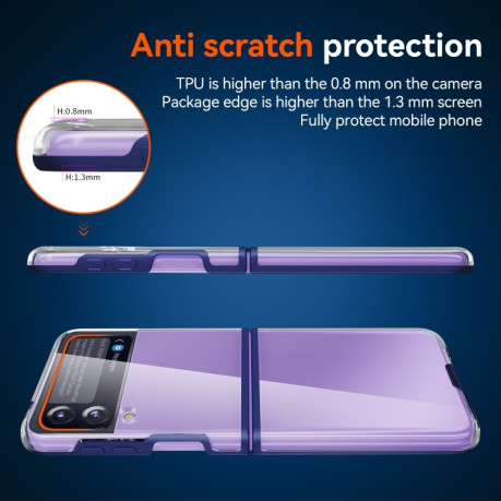 Противоударный чехол Simple Clear Crystal для Samsung Galaxy Z Flip3 5G - синий
