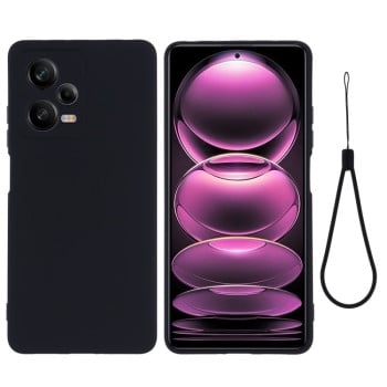 Силиконовый чехол Solid Color Liquid Silicone на Xiaomi Redmi Note 12 Pro 5G - черный