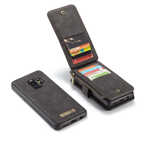 Кожаный чехол- кошелек CaseMe на Samsung Galaxy S9/G960 Crazy Horse Texcture Detachable черный
