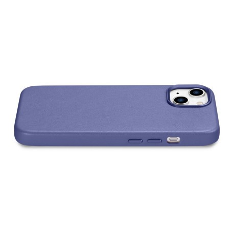 Шкіряний чохол iCarer Genuine Leather (MagSafe) для iPhone 14 Plus - фіолетовий