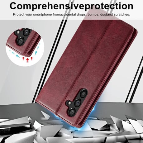 Чехол-книжка LC.IMEEKE RFID для Samsung Galaxy S23 FE 5G - красный