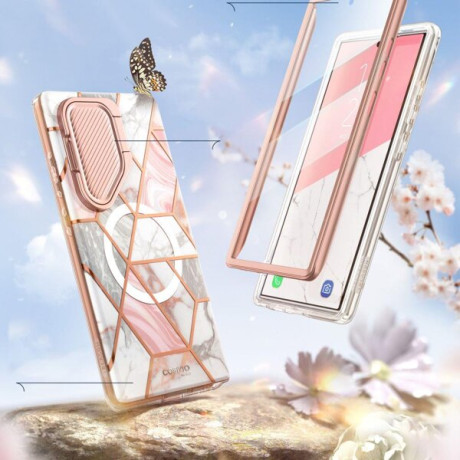 Двухсторонний чехол Supcase Cosmo Mag MagSafe для Samsung Galaxy S24 Ultra - Pink Marble