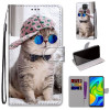 Чехол-книжка Coloured Drawing Cross для Xiaomi Redmi Note 9 / 10X 4G - Slant Hat Blue Mirror Cat