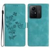 Чехол-книжка Flower Butterfly Embossing для Xiaomi Redmi Note 12S - голубой