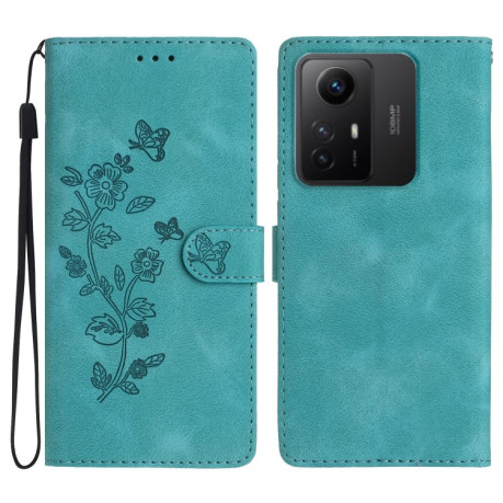 Чохол-книжка Flower Butterfly Embossing для Xiaomi Redmi Note 12S - блакитний