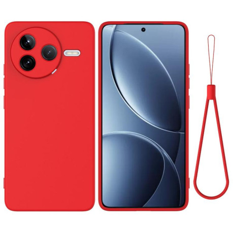 Силиконовый чехол Solid Color Liquid Silicone на Xiaomi Poco F7 Pro - красный