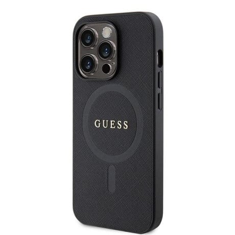 Оригинальный чехол Guess Saffiano MagSafe на iPhone 15 Pro - black(GUHMP15LPSAHMCK)
