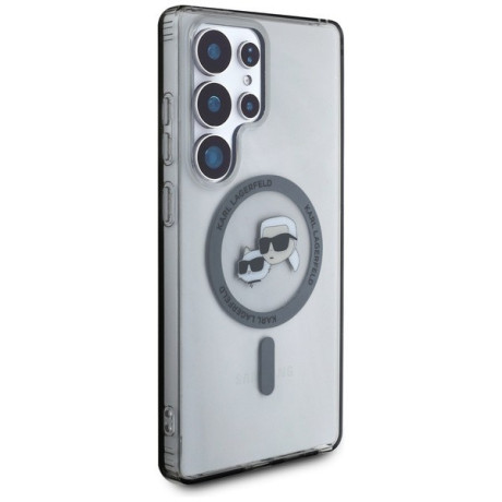 Оригінальний чохол Karl Lagerfeld Button Karl &amp; Choupette Heads Printed Logo MagSafe для Samsung Galaxy S25 Ultra - black