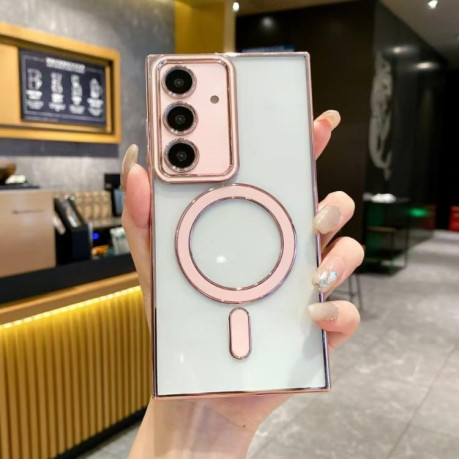 Чохол Imitation Original Magsafe TPU  для Samsung Galaxy S25 5G - рожевий
