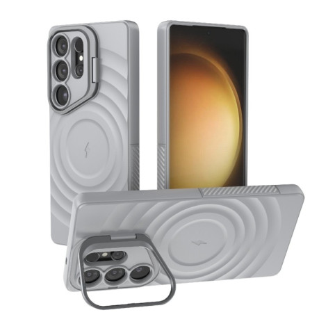 Чохол Lens Frame Bracket Corrugated MagSafe для Samsung Galaxy S25 Ultra 5G - сірий