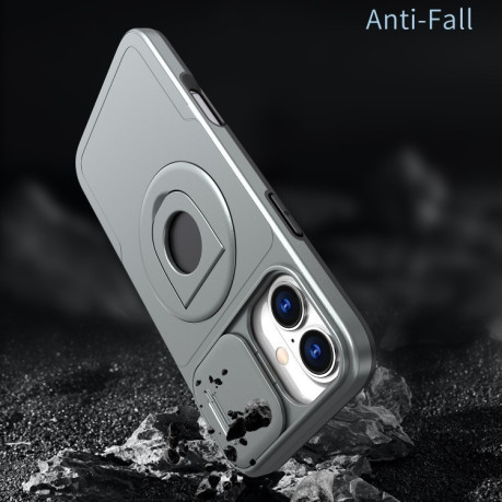 Противоударный чехол Camshield MagSafe Ring Holder Armor для iPhone 16 - серый