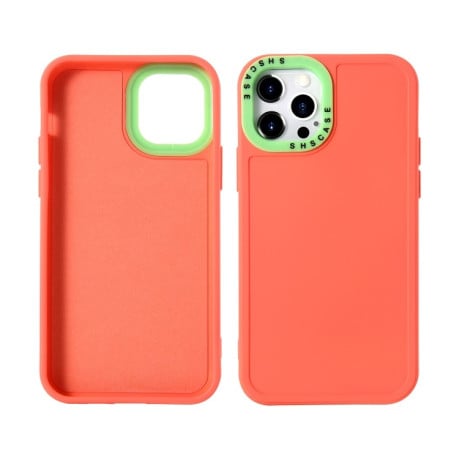 Противоударный чехол Color Contrast Lens для iPhone 14 Plus - оранжевый