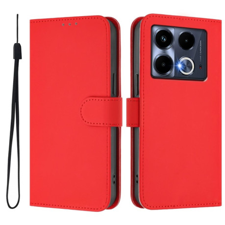 Чехол-книжка Skin Feel Solid Color Leather для Infinix Note 40 4G - красный