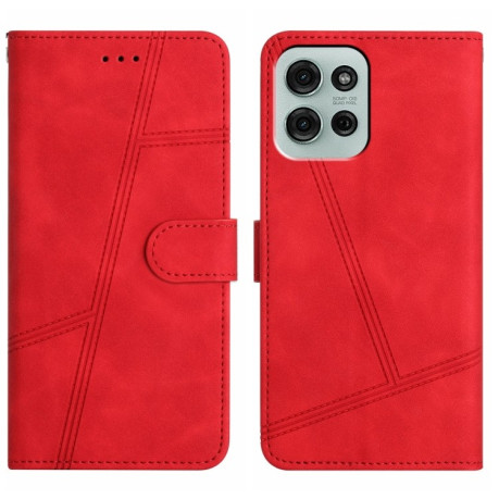 Чохол-книжка Skin-feel Stitching Leather для Motorola Moto G75 - червоний