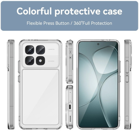 Противоударный чехол Colorful Acrylic Series для Xiaomi 14T Pro - прозрачный