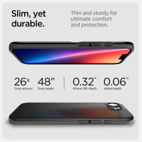 Оригінальний чохол Spigen Thin Fit MagSafe для iPhone 16e - Black