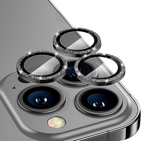 Захисне скло на камеру для ENKAY Glitter для iPhone 13 Pro / 13 Pro Max - чорне