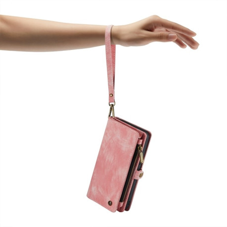 Чехол-кошелек CaseMe 008 Series Zipper Style на iPhone 15 Pro Max - розовый