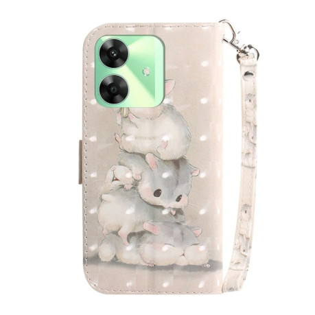 Чехол-книжка 3D Colored Horizontal Flip Leather для Realme C61/C63/Note 60/Note 60x - Squirrels
