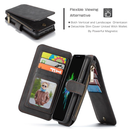 Кожаный чехол-кошелек CaseMe Wallet для iPhone XR - черный