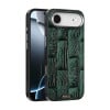 Ультратонкий чохол ABEEL Beast Pattern 6D Micro-Embossed MagSafe Genuine Leather на iPhone Air - зелений
