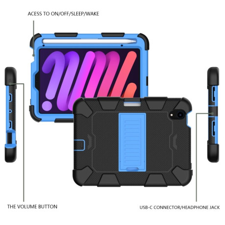 Противоударный чехол Two-Color Robot для iPad mini 6 - черно-синий