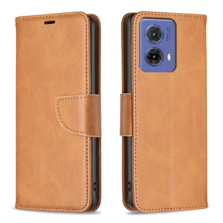 Чехол-книжка Lambskin Texture Pure Color для Motorola Moto G85 - желтый
