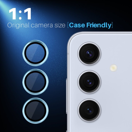 Захисне скло NORTHJO Glitter Camera Lens Protector Tempered Glass Metal Ring для Samsung Galaxy S25 5G - синє