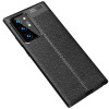 Противоударный чехол Litchi Texture на Samsung Galaxy Note 20 Ultra - черный
