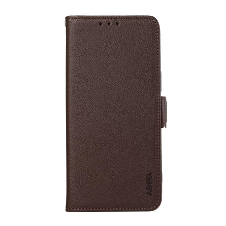 Шкіряний чохол-книжка KHAZNEH Genuine Leather RFID для OnePlus 13R/Ace 5/Ace 5 Pro - коричневий