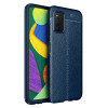 Протиударний чохол Litchi Texture на Samsung Galaxy A03s - синій