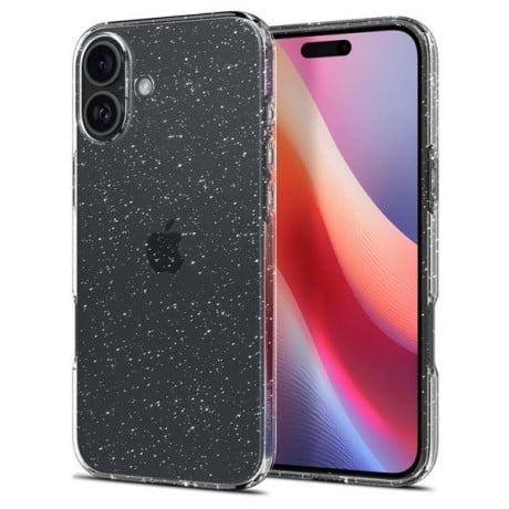 Оригинальный чехол Spigen Liquid Crystal на iPhone 16 Plus - Clear Glitter