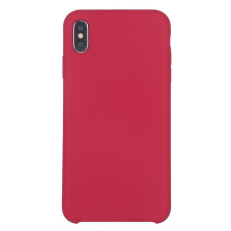 Противоударный чехол Liquid Silicone для iPhone XR - пурпурно-красный