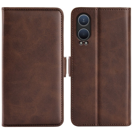 Чохол-книжка Dual-side Magnetic Buckle для OnePlus Nord CE4 Lite 5G - коричневий