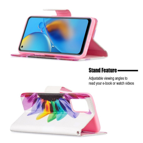 Чохол-книжка Colored Drawing Pattern для OPPO A74 4G / F19 4G - Sun Flower