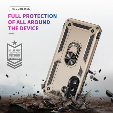 Противоударный чехол HMC 360 Degree Rotating Holder на Samsung Galaxy A36 5G - золотой