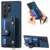 Протиударний чохол Retro Cross Wristband Wallet Leather для Samsung Galaxy S24 Ultra 5G - синій