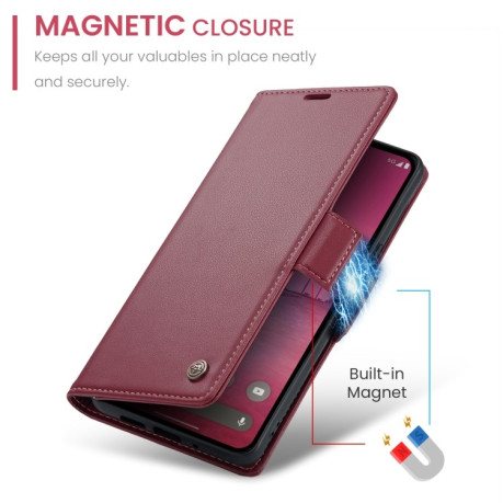 Чохол-книжка CaseMe 023 Butterfly Buckle Litchi Texture RFID Anti-theft Leather для Google Pixel 9 Pro XL - винно-червоний