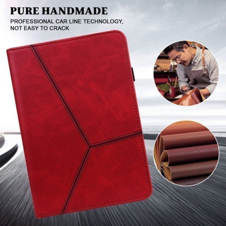 Чохол Solid Color Stripe Embossed Leather для Xiaomi Redmi Pad SE 8.7 - червоний