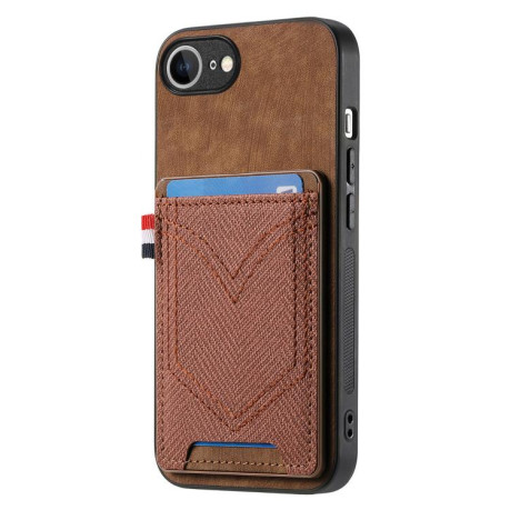 Чохол Denim Texture Leather Skin для iPhone 16e - коричневий